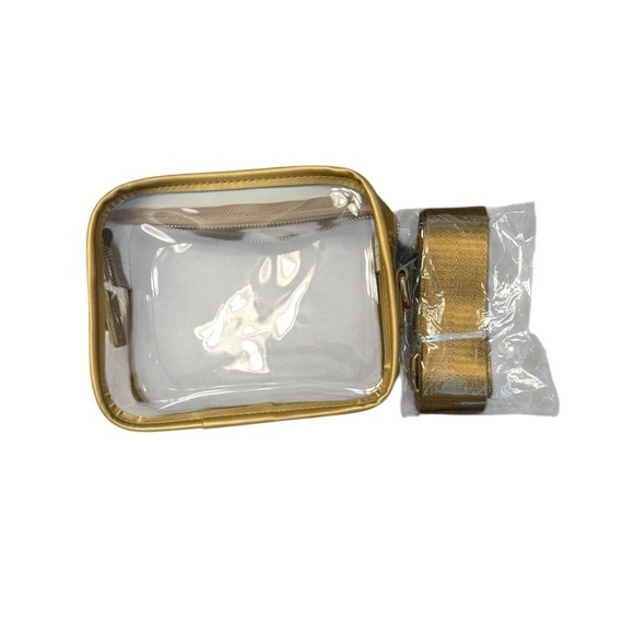 Clear Gold Trimmed Small Crossbody Bag - Picture 5 of 5